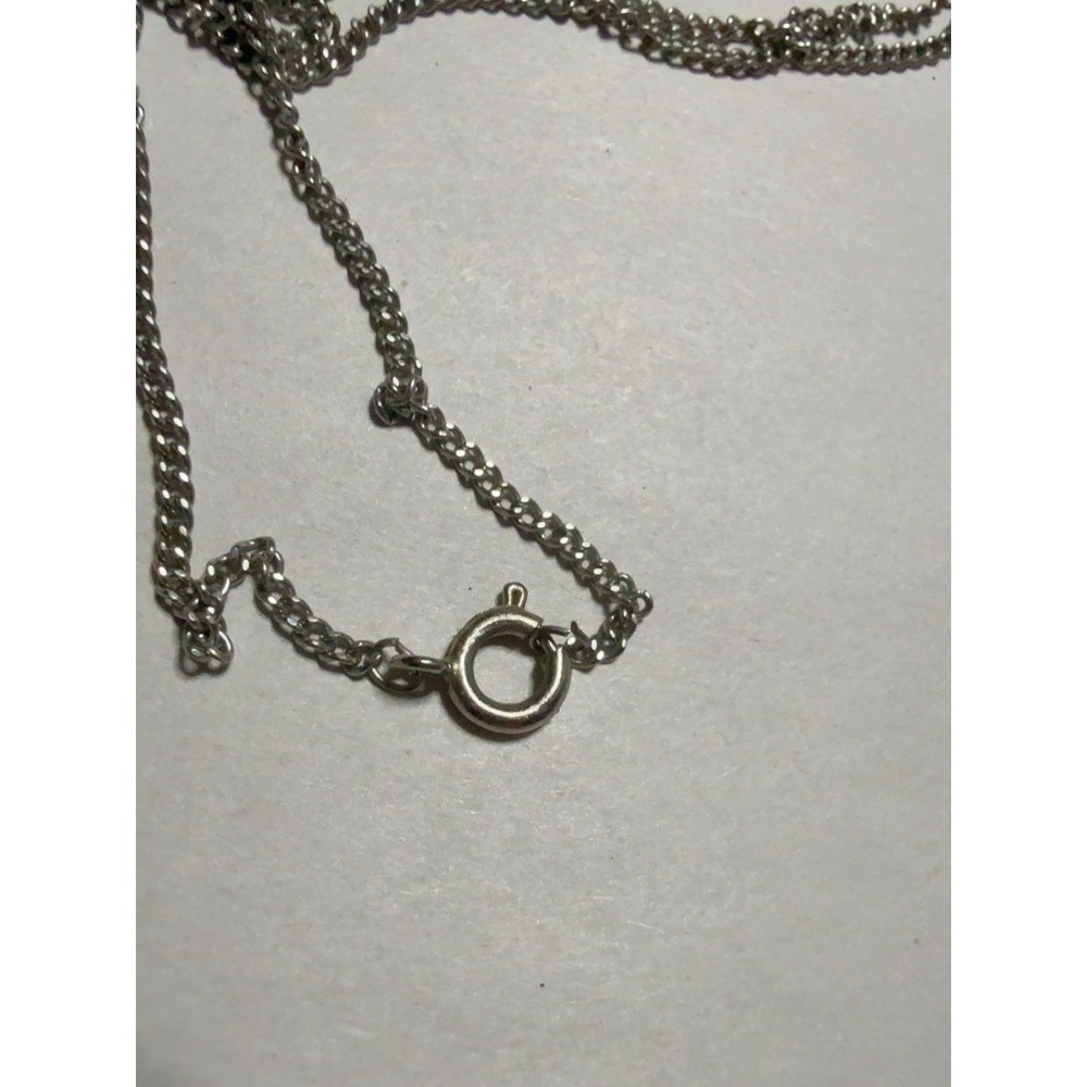 T20256-Iridescent Blue Purple Heart Pendant Necklace Silver Tone 24" Unique - Picture 4 of 7